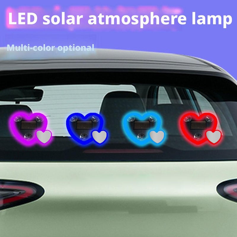 Car Interior Atmosphere Lights,Love Heart Shape Neon LED Window Light with 5 Light Modes,USB-C & Solar Charging, Vibrant Window Decoration Gift for Her/Him,Car Accessories Interior - Image 5